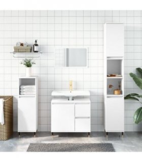 vidaXL Bathroom Cabinet White 30x30x190 cm Engineered Wood — V0672040649