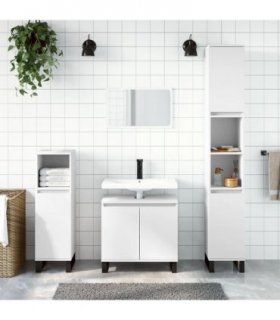 vidaXL Bathroom Cabinet White 30x30x190 cm Engineered Wood — V0672040669