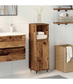 vidaXL Bathroom Cabinet Old Wood 30x30x100 cm Engineered Wood — V0672040678