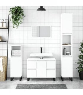 vidaXL Bathroom Cabinet White 30x30x100 cm Engineered Wood — V0672040698