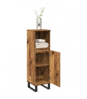 vidaXL Bathroom Cabinet Old Wood 30x30x100 cm Engineered Wood — V0672040701