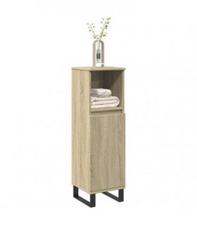 vidaXL Bathroom Cabinet Sonoma Oak 30x30x100 cm Engineered Wood — V0672040703