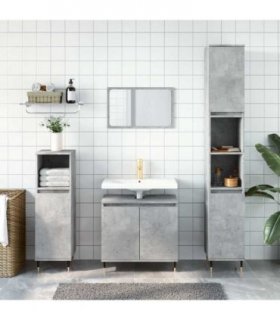 vidaXL Bathroom Cabinet Concrete Grey 58x33x60 cm Engineered Wood — V0672040707