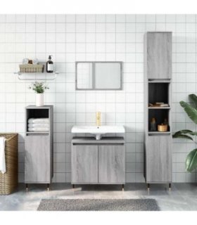 vidaXL Bathroom Cabinet Grey Sonoma 58x33x60 cm Engineered Wood