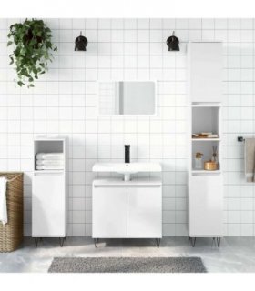 vidaXL Bathroom Cabinet High Gloss White 58x33x60 cm Engineered Wood — V0672040724