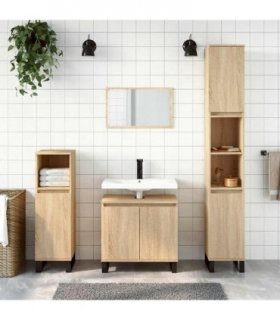 vidaXL Bathroom Cabinet Sonoma Oak 58x33x60 cm Engineered Wood — V0672040725