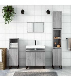 vidaXL Bathroom Cabinet Grey Sonoma 58x33x60 cm Engineered Wood — V0672040729