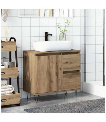 vidaXL Sink Cabinet Artisan Oak 65x33x60 cm Engineered Wood