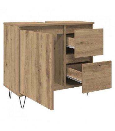 vidaXL Sink Cabinet Artisan Oak 65x33x60 cm Engineered Wood