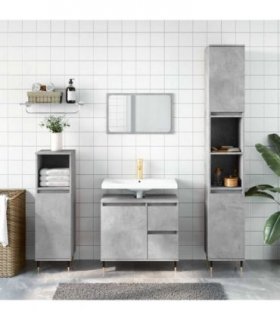 vidaXL Bathroom Cabinet Concrete Grey 65x33x60 cm Engineered Wood — V0672040753