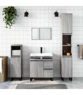 vidaXL Bathroom Cabinet Grey Sonoma 65x33x60 cm Engineered Wood — V0672040755