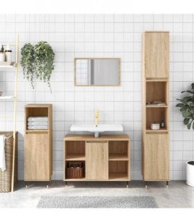 vidaXL Bathroom Cabinet Sonoma Oak 80x33x60 cm Engineered Wood — V0672040765