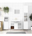 vidaXL Bathroom Cabinet High Gloss White 80x33x60 cm Engineered Wood