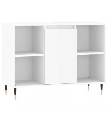 vidaXL Bathroom Cabinet High Gloss White 80x33x60 cm Engineered Wood