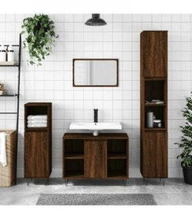 vidaXL Bathroom Cabinet Brown Oak 80x33x60 cm Engineered Wood