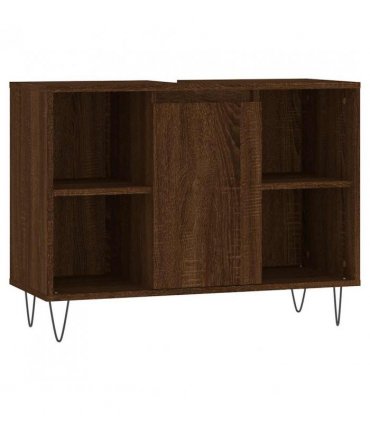 vidaXL Bathroom Cabinet Brown Oak 80x33x60 cm Engineered Wood