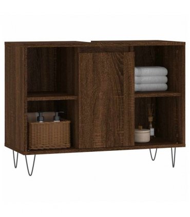 vidaXL Bathroom Cabinet Brown Oak 80x33x60 cm Engineered Wood