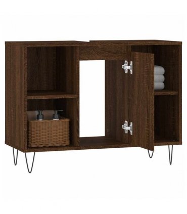 vidaXL Bathroom Cabinet Brown Oak 80x33x60 cm Engineered Wood
