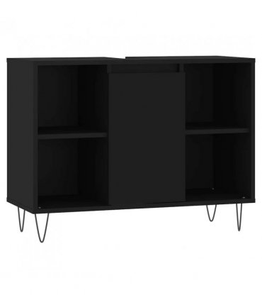 vidaXL Bathroom Cabinet Black 80x33x60 cm Engineered Wood — V0672040778