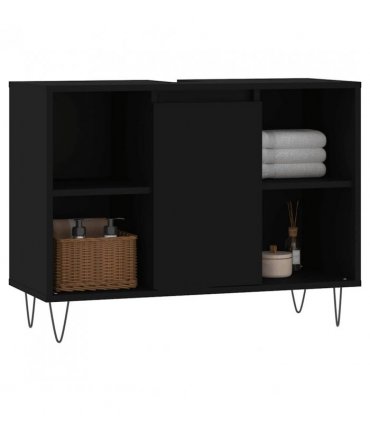 vidaXL Bathroom Cabinet Black 80x33x60 cm Engineered Wood — V0672040778
