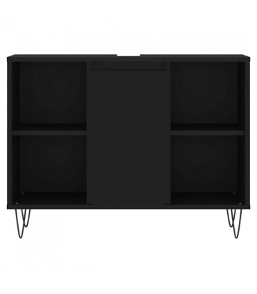 vidaXL Bathroom Cabinet Black 80x33x60 cm Engineered Wood — V0672040778