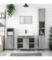 vidaXL Bathroom Cabinet Grey Sonoma 80x33x60 cm Engineered Wood — V0672040781