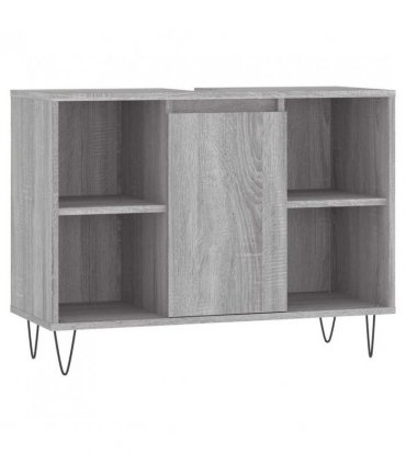 vidaXL Bathroom Cabinet Grey Sonoma 80x33x60 cm Engineered Wood — V0672040781