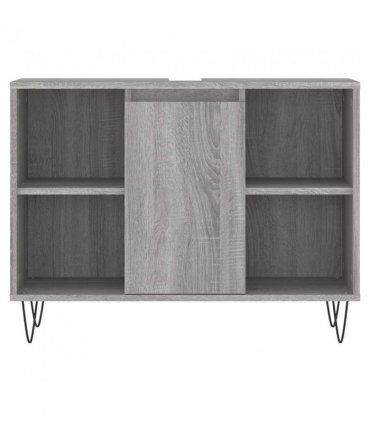 vidaXL Bathroom Cabinet Grey Sonoma 80x33x60 cm Engineered Wood — V0672040781