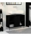 vidaXL Bathroom Cabinet Black 80 x 33 x 60 cm Engineered Wood — Colour: Black oak — V0672040782