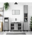 vidaXL Bathroom Cabinet Grey Sonoma 80x33x60 cm Engineered Wood — V0672040783