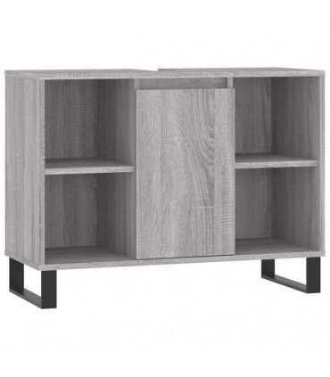 vidaXL Bathroom Cabinet Grey Sonoma 80x33x60 cm Engineered Wood — V0672040783