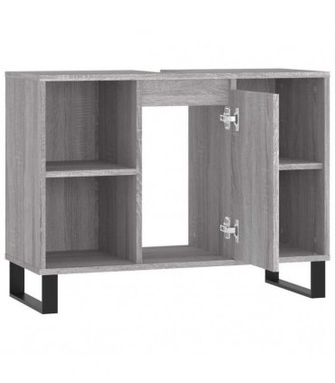 vidaXL Bathroom Cabinet Grey Sonoma 80x33x60 cm Engineered Wood — V0672040783