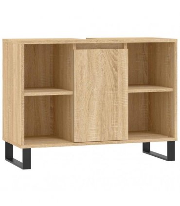 vidaXL Bathroom Cabinet Sonoma Oak 80x33x60 cm Engineered Wood — V0672040786