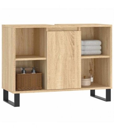 vidaXL Bathroom Cabinet Sonoma Oak 80x33x60 cm Engineered Wood — V0672040786