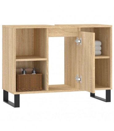 vidaXL Bathroom Cabinet Sonoma Oak 80x33x60 cm Engineered Wood — V0672040786