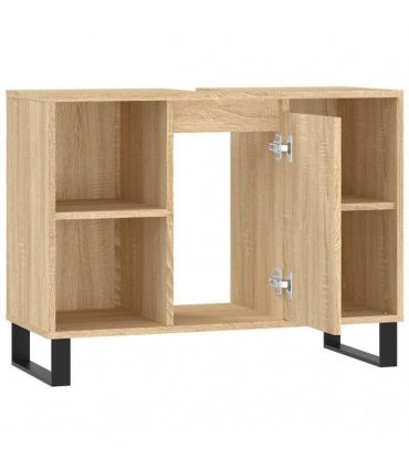 vidaXL Bathroom Cabinet Sonoma Oak 80x33x60 cm Engineered Wood — V0672040786