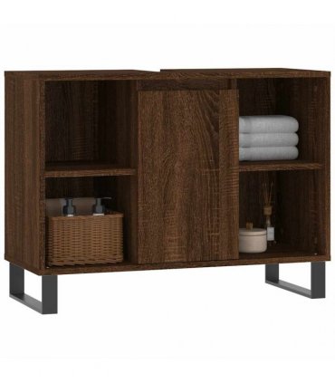 vidaXL Bathroom Cabinet Brown Oak 80x33x60 cm Engineered Wood — V0672040787