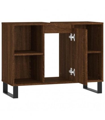 vidaXL Bathroom Cabinet Brown Oak 80x33x60 cm Engineered Wood — V0672040787