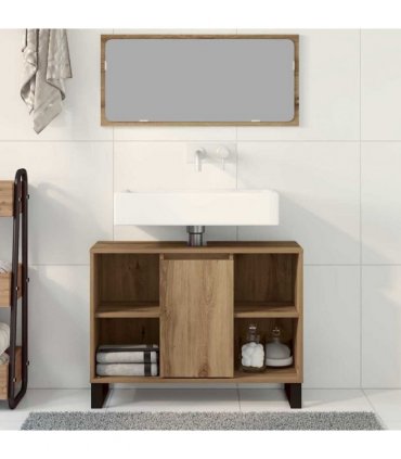 vidaXL Bathroom Cabinet Artisan Oak 80 x 33 x 60 cm Engineered Wood — V0672040791