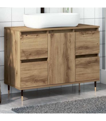 vidaXL Bathroom Cabinet Artisan Oak 80x33x60 cm Engineered Wood