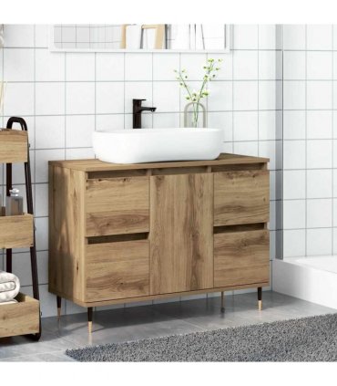 vidaXL Bathroom Cabinet Artisan Oak 80x33x60 cm Engineered Wood