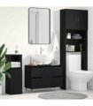 vidaXL Bathroom Sink Cabinet Black Oak 80 x 33 x 60 cm Engineered Wood — V0672040795