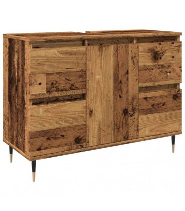 vidaXL Bathroom Cabinet Old Wood 80x33x60 cm Engineered Wood — V0672040798