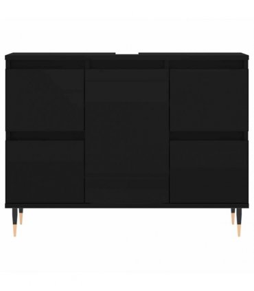 vidaXL Bathroom Cabinet Black 80x33x60 cm Engineered Wood — V0672040799