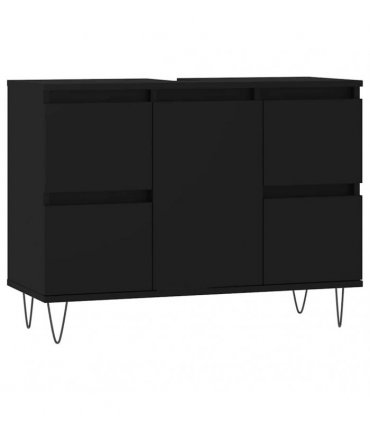 vidaXL Bathroom Cabinet Black 80x33x60 cm Engineered Wood — V0672040800