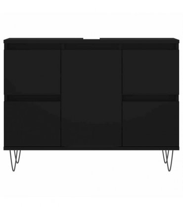 vidaXL Bathroom Cabinet Black 80x33x60 cm Engineered Wood — V0672040800