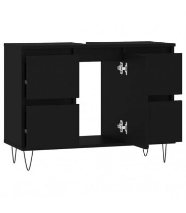 vidaXL Bathroom Cabinet Black 80x33x60 cm Engineered Wood — V0672040800