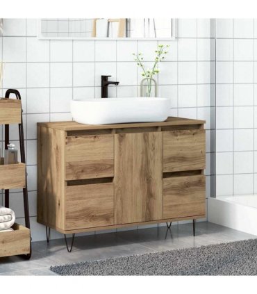 vidaXL Bathroom Cabinet Artisan Oak 80x33x60 cm Engineered Wood — V0672040804