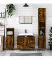 vidaXL Bathroom Cabinet Smoked Oak 80x33x60 cm Engineered Wood