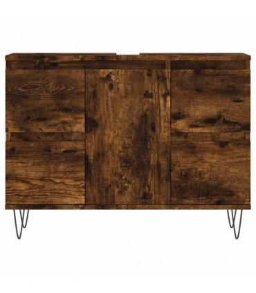 vidaXL Bathroom Cabinet Smoked Oak 80x33x60 cm Engineered Wood